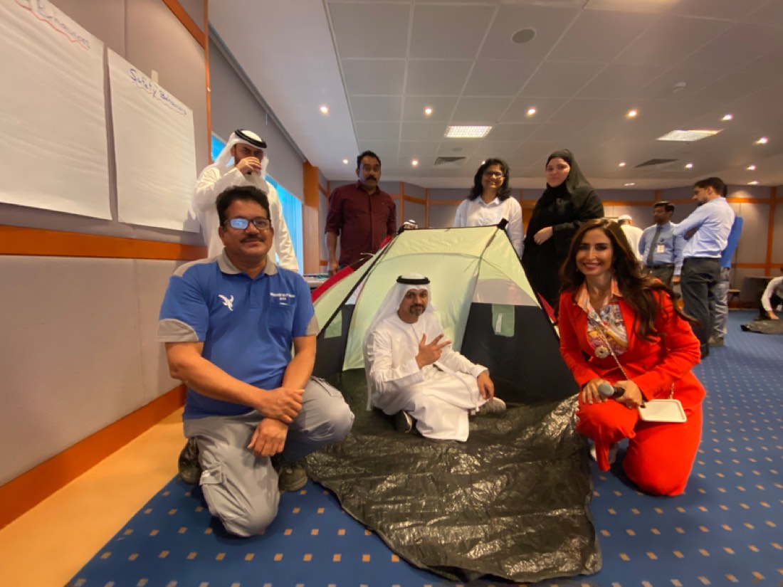 Participants engaged in a leadership workshop