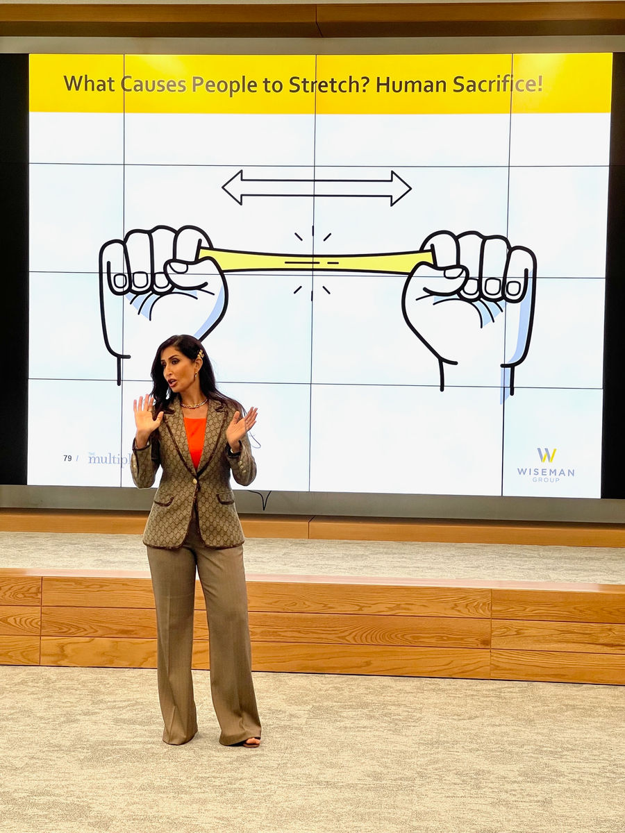 Ghada Tohamy presenting at a leadership development session